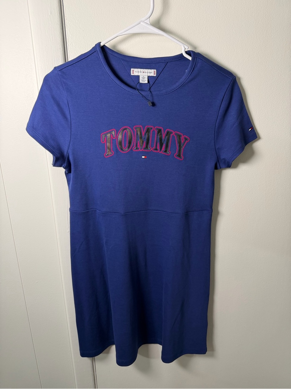 Tommy Hilfiger Royal Blue Logo Short Sleeve Mini Dress